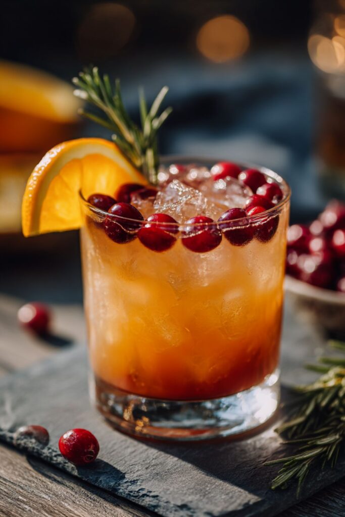 Cranberry Orange Whiskey Sour
